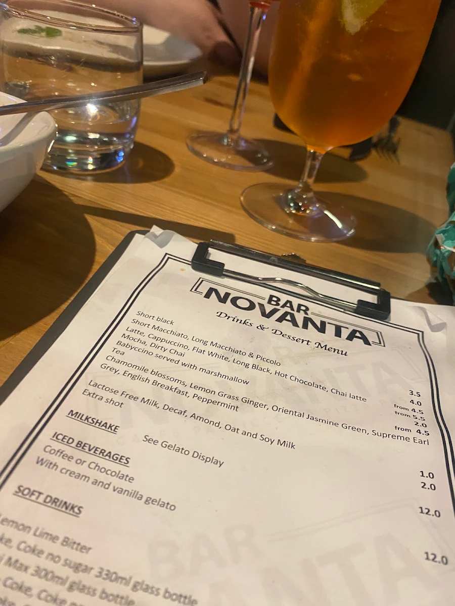 Menu, Bar Novanta