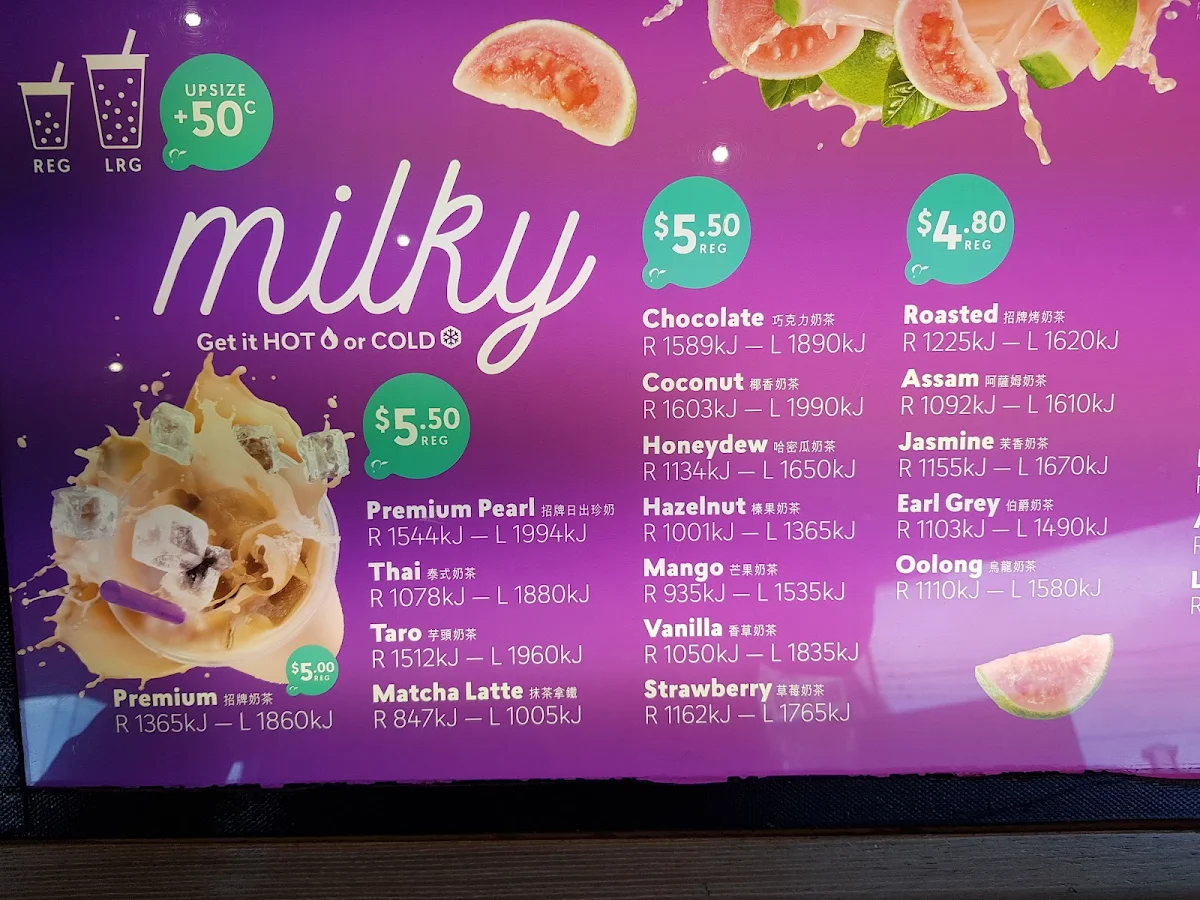 Menu, Chatime Hawthorn