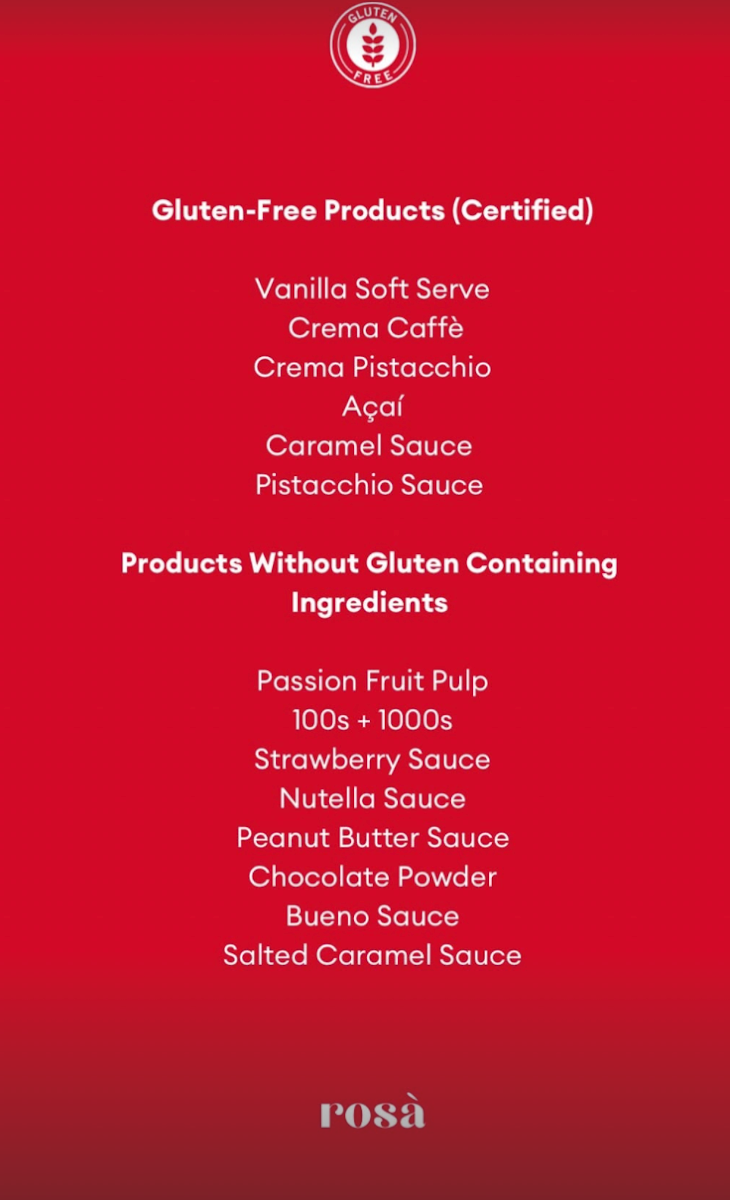 Menu, Rosà