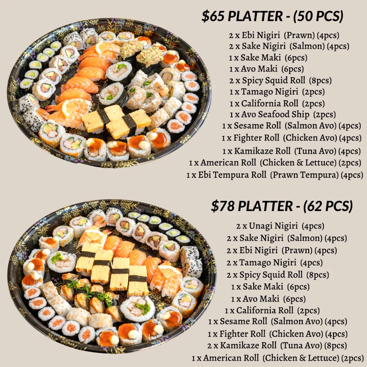 Menu, Ace Wasabi Mermaid Waters
