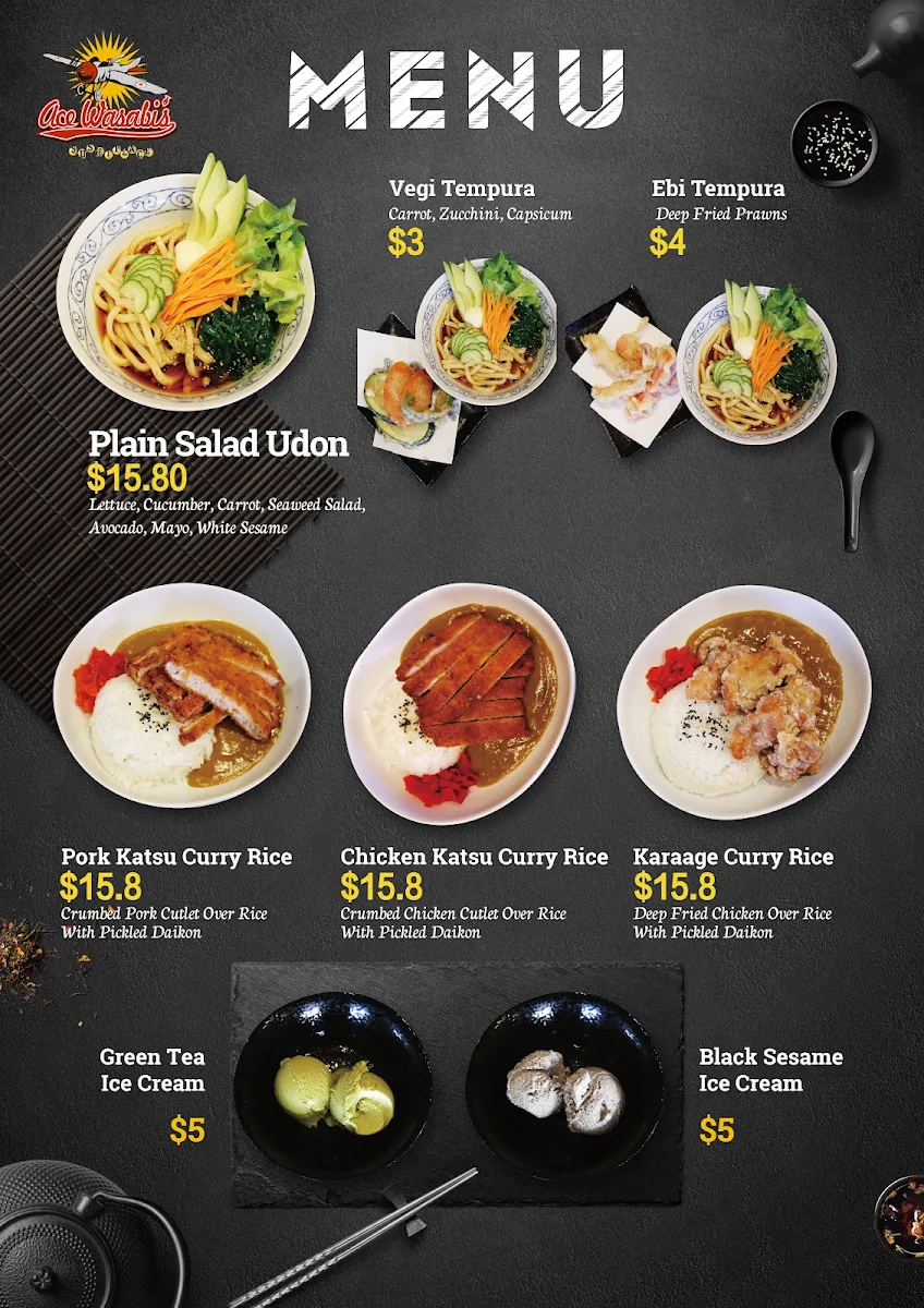Menu, Ace Wasabi Mermaid Waters