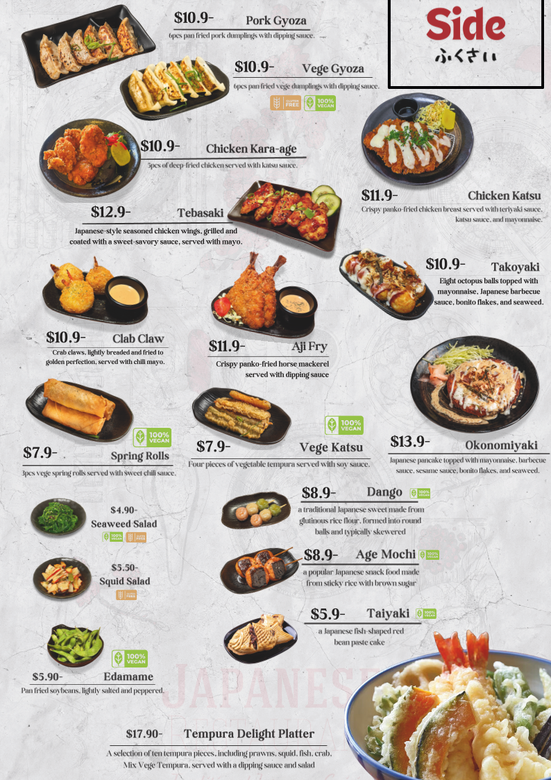 Menu, Katana Ramen