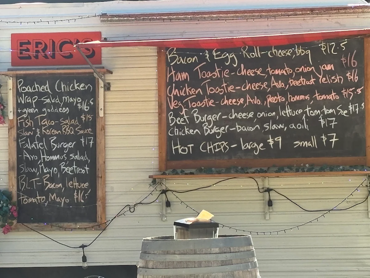 Menu, Eric's at the Malbon