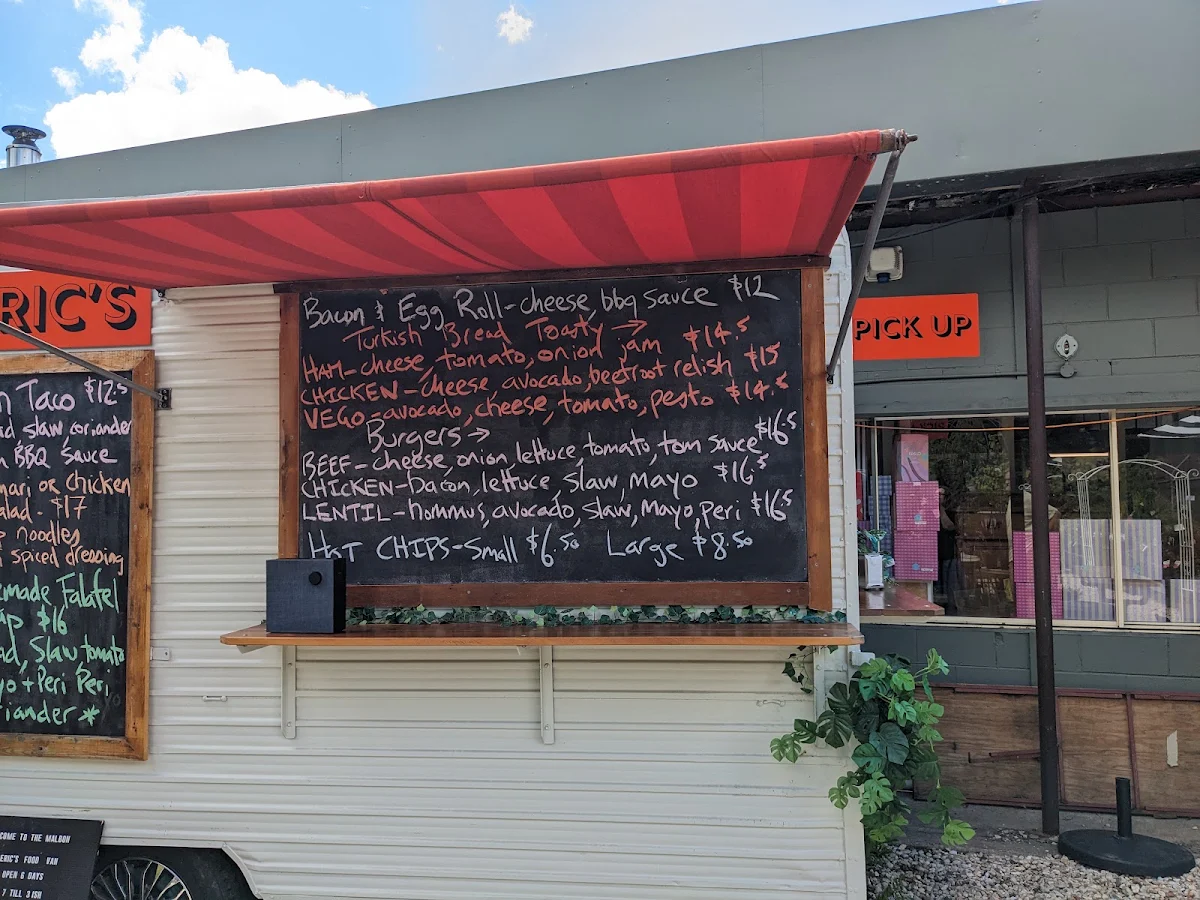 Menu, Eric's at the Malbon