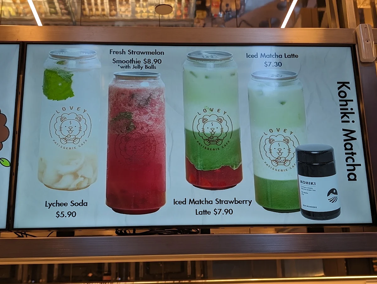 Menu, Lovey Patisserie Cafe