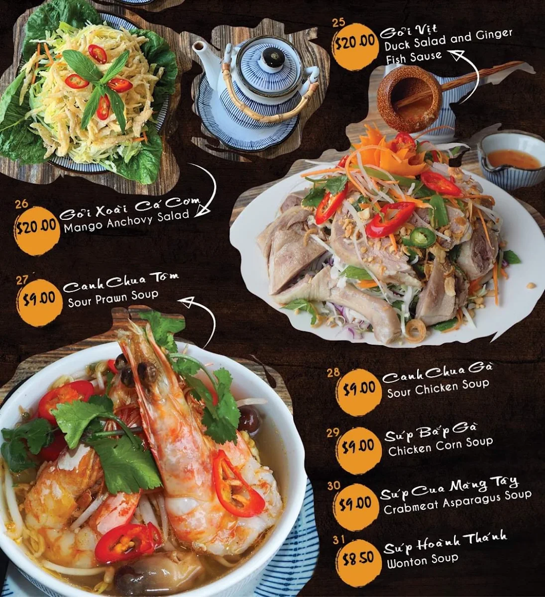 Menu, Chopsticks Viet Restaurant