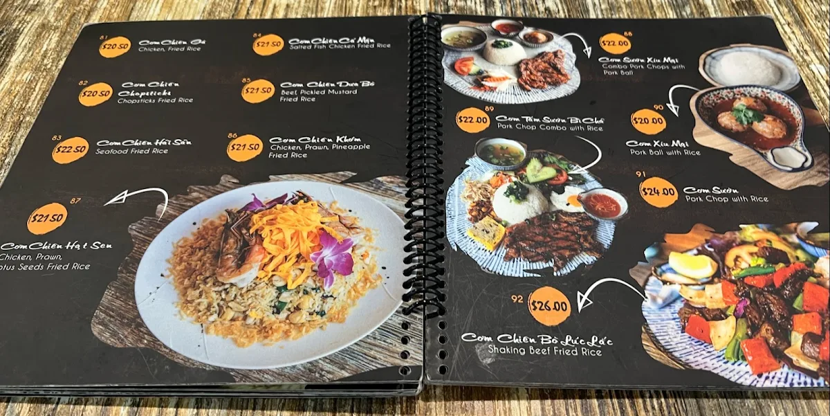 Menu, Chopsticks Viet Restaurant