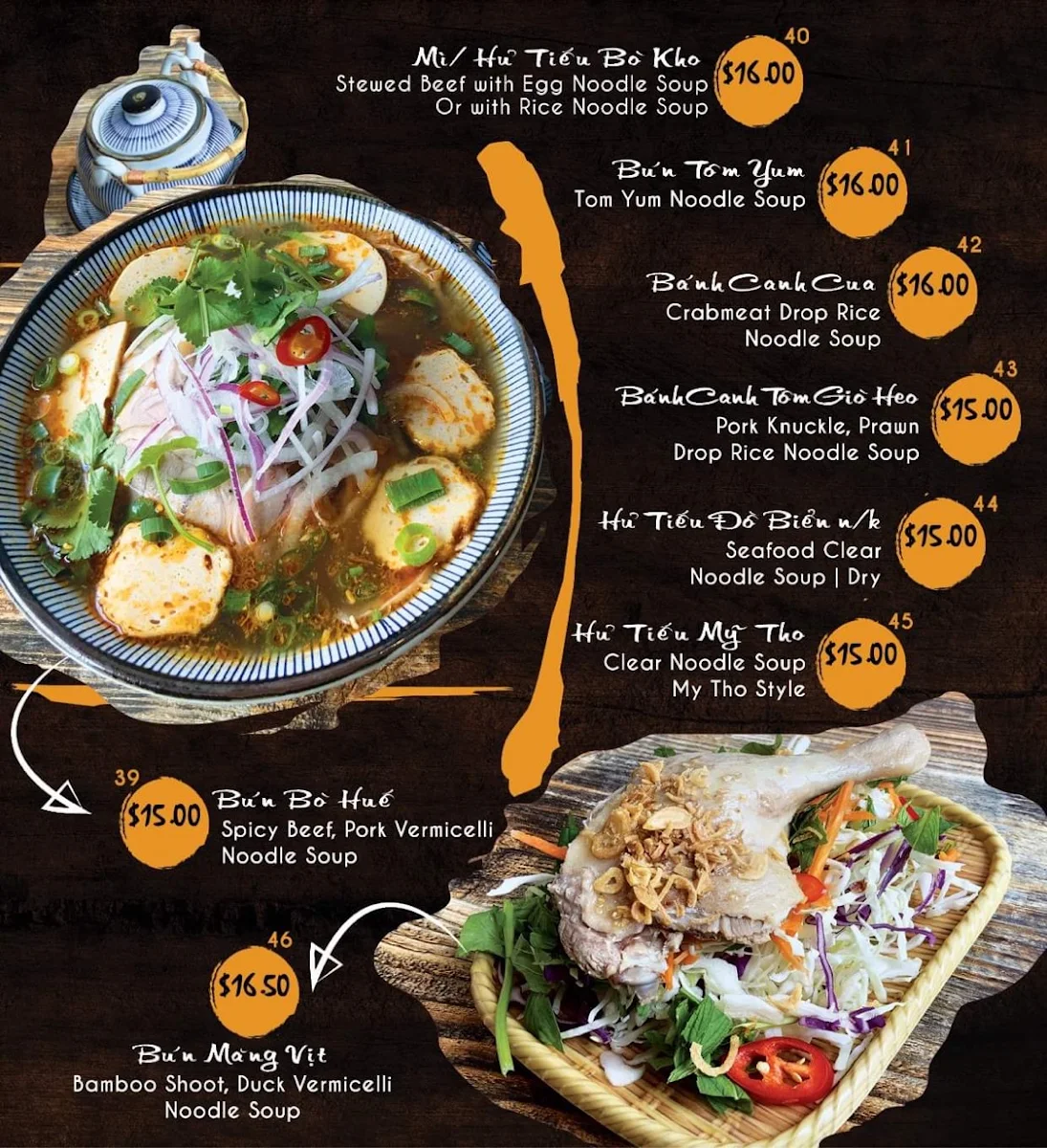 Menu, Chopsticks Viet Restaurant