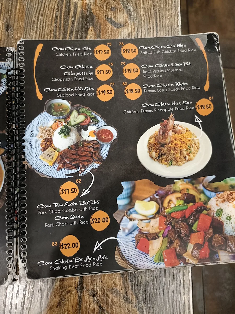 Menu, Chopsticks Viet Restaurant