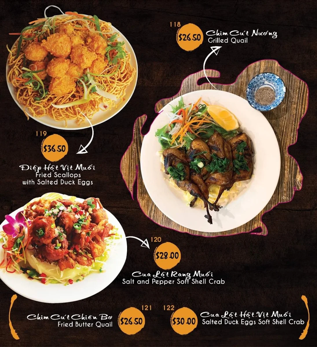 Menu, Chopsticks Viet Restaurant