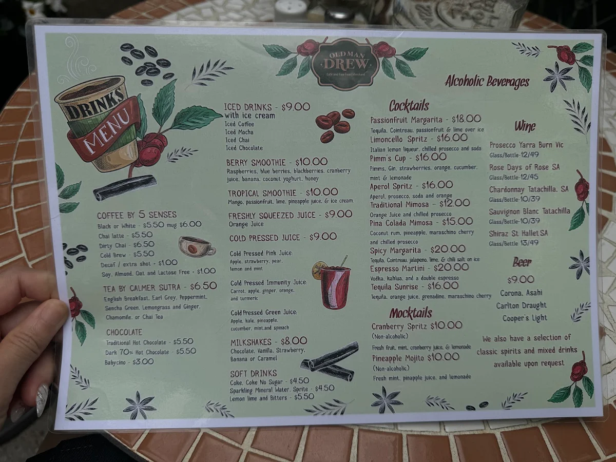 Menu, Old Man Drew