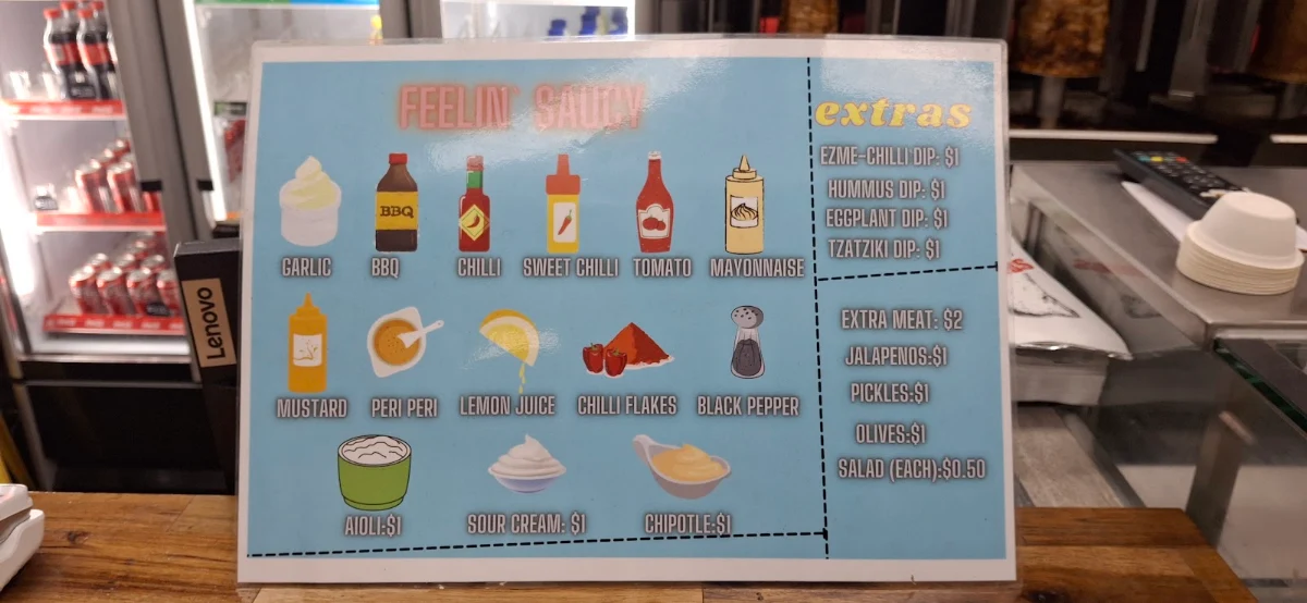 Menu, Kebab Yeah