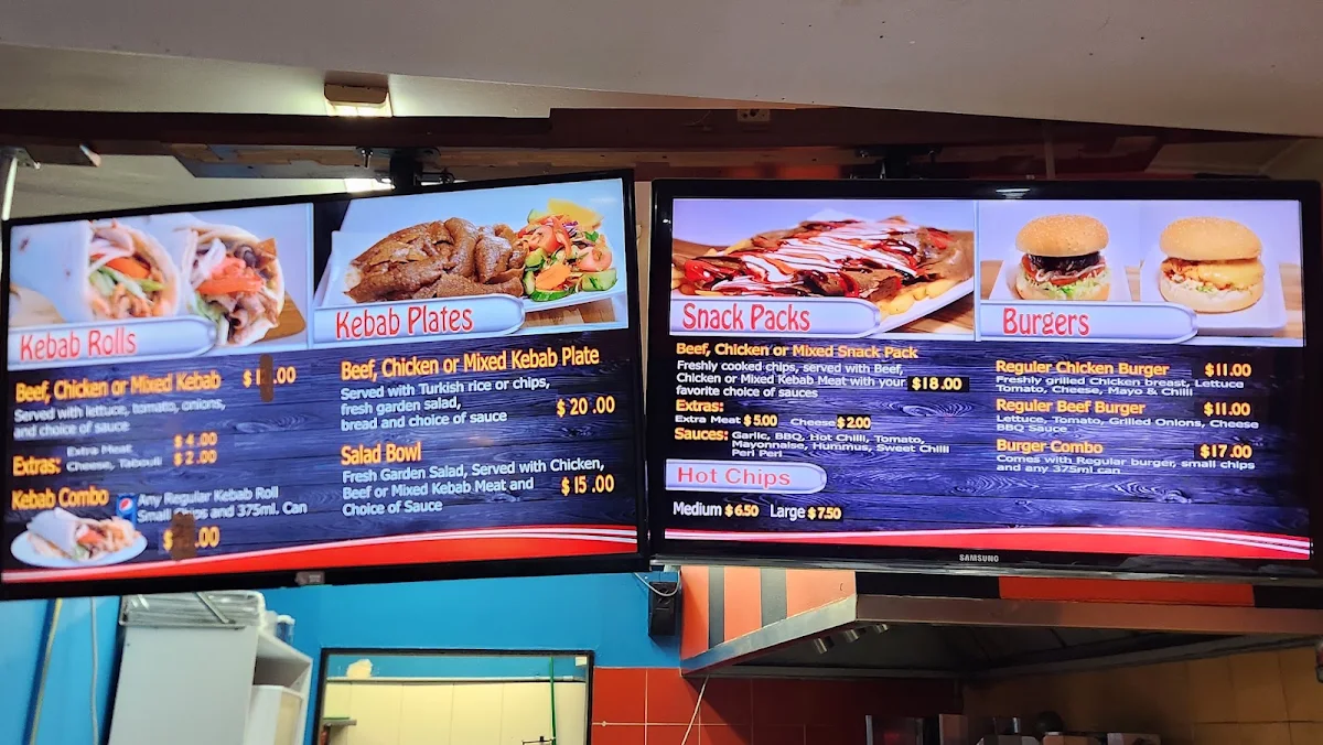 Menu, Babas Kebabs Burgers Snack Packs