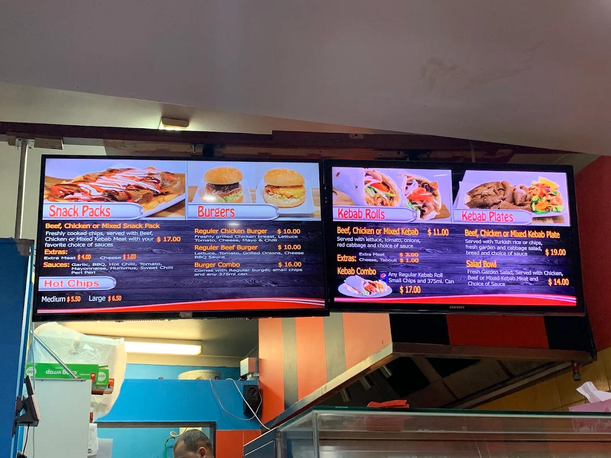 Menu, Babas Kebabs Burgers Snack Packs