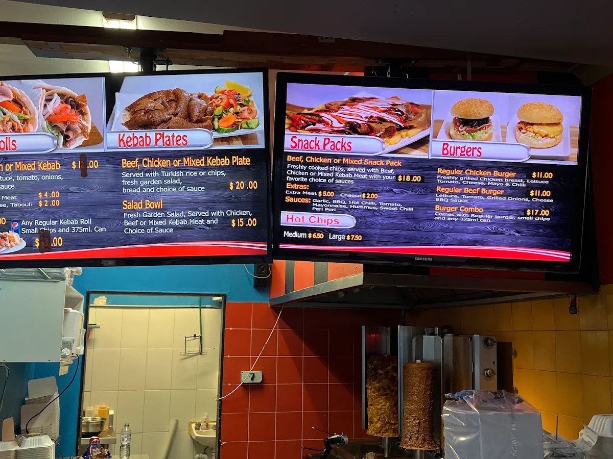 Menu, Babas Kebabs Burgers Snack Packs