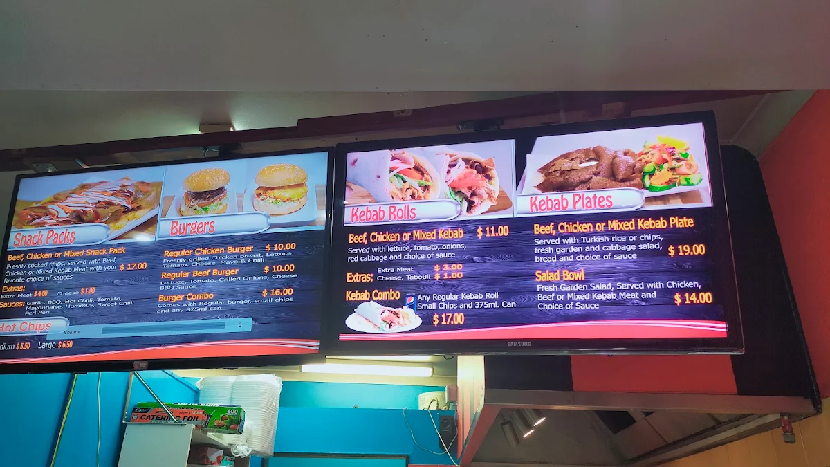 Menu, Babas Kebabs Burgers Snack Packs