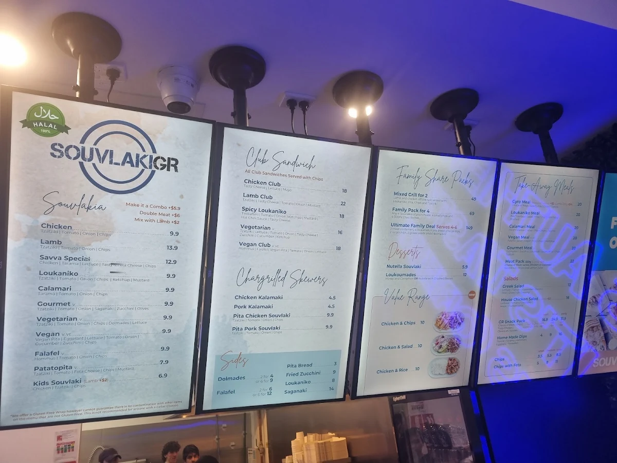 Menu, Souvlaki GR Blackburn North