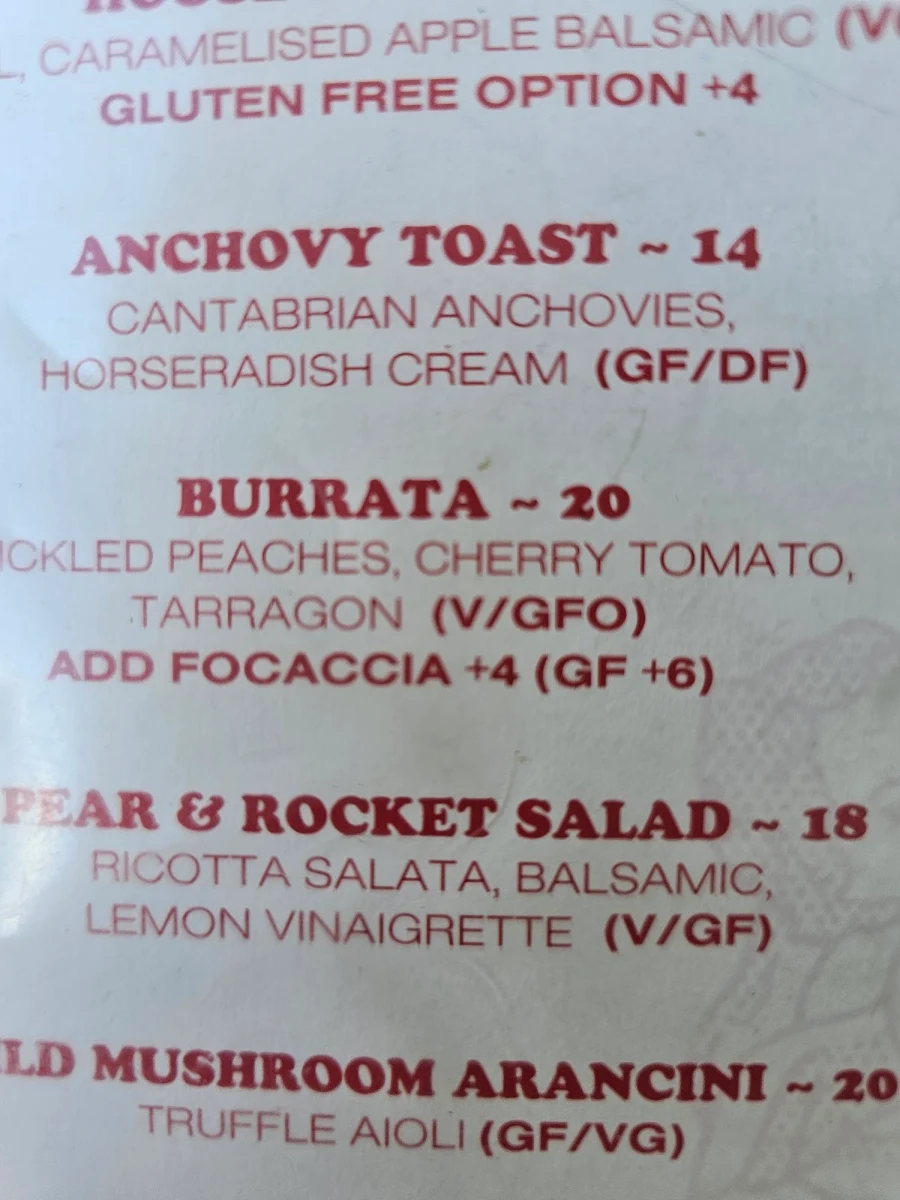 Menu, Saint Maries