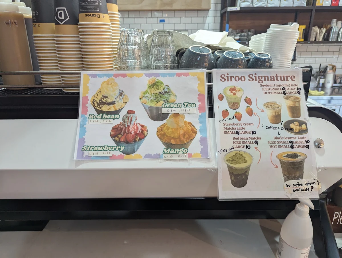 Menu, Siroo Bakery Cafe in Strathfield