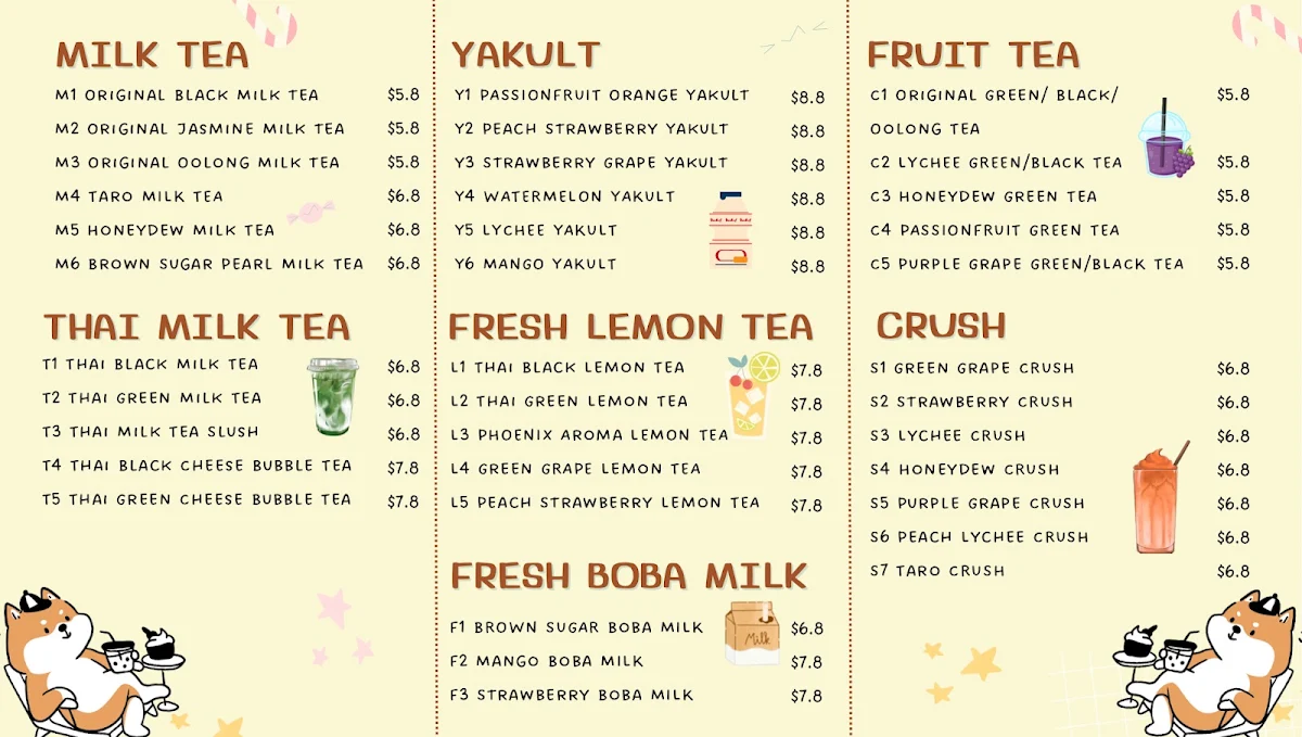 Menu, Cha&Co