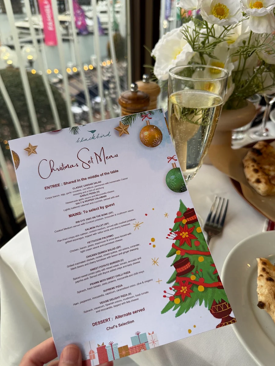 Menu, Blackbird Cafe