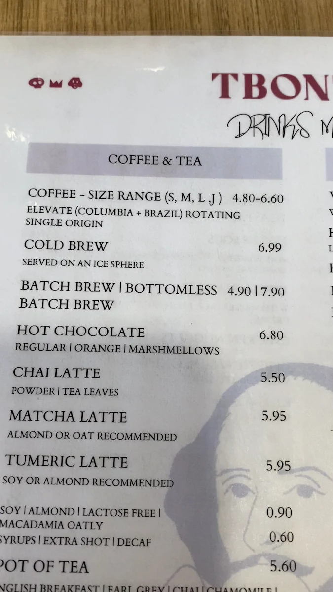 Menu, Little Hippo Cafe