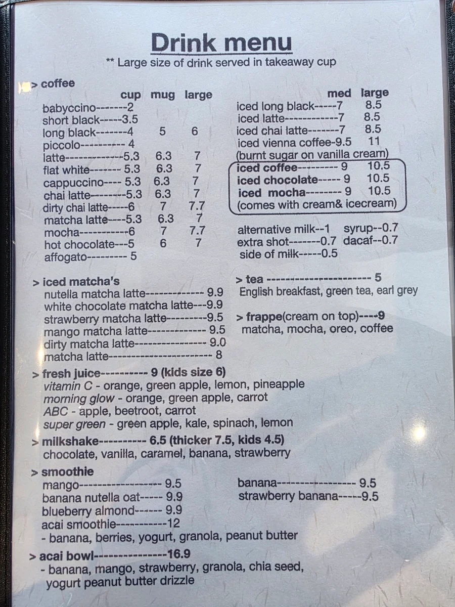 Menu, Double Yolk