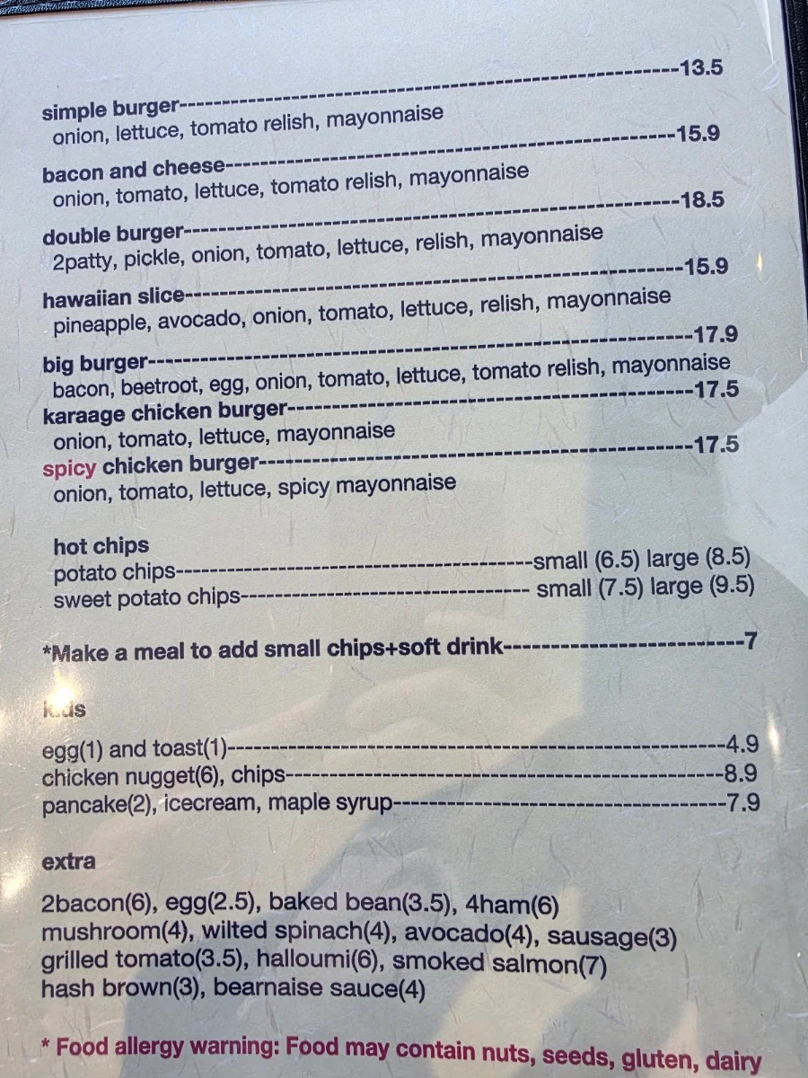 Menu, Double Yolk