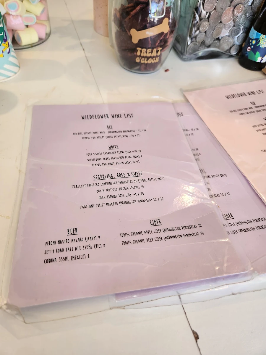 Menu, Wildflower Cafe