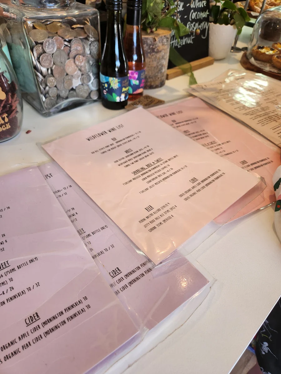 Menu, Wildflower Cafe