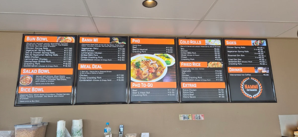 Menu, Nammi Vietnamese Richmond Village