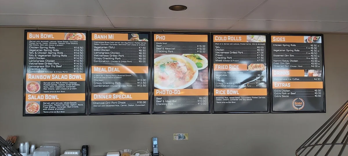 Menu, Nammi Vietnamese Richmond Village