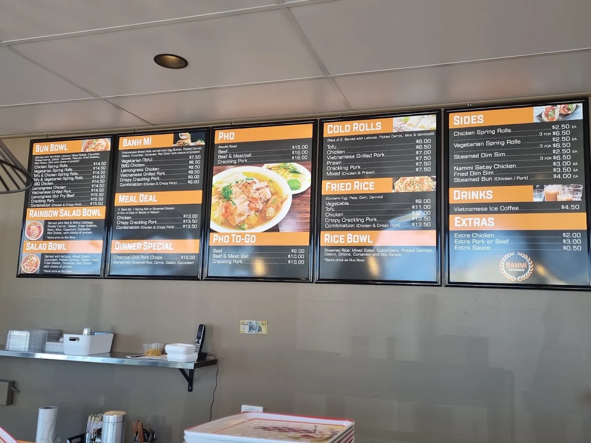 Menu, Nammi Vietnamese Richmond Village