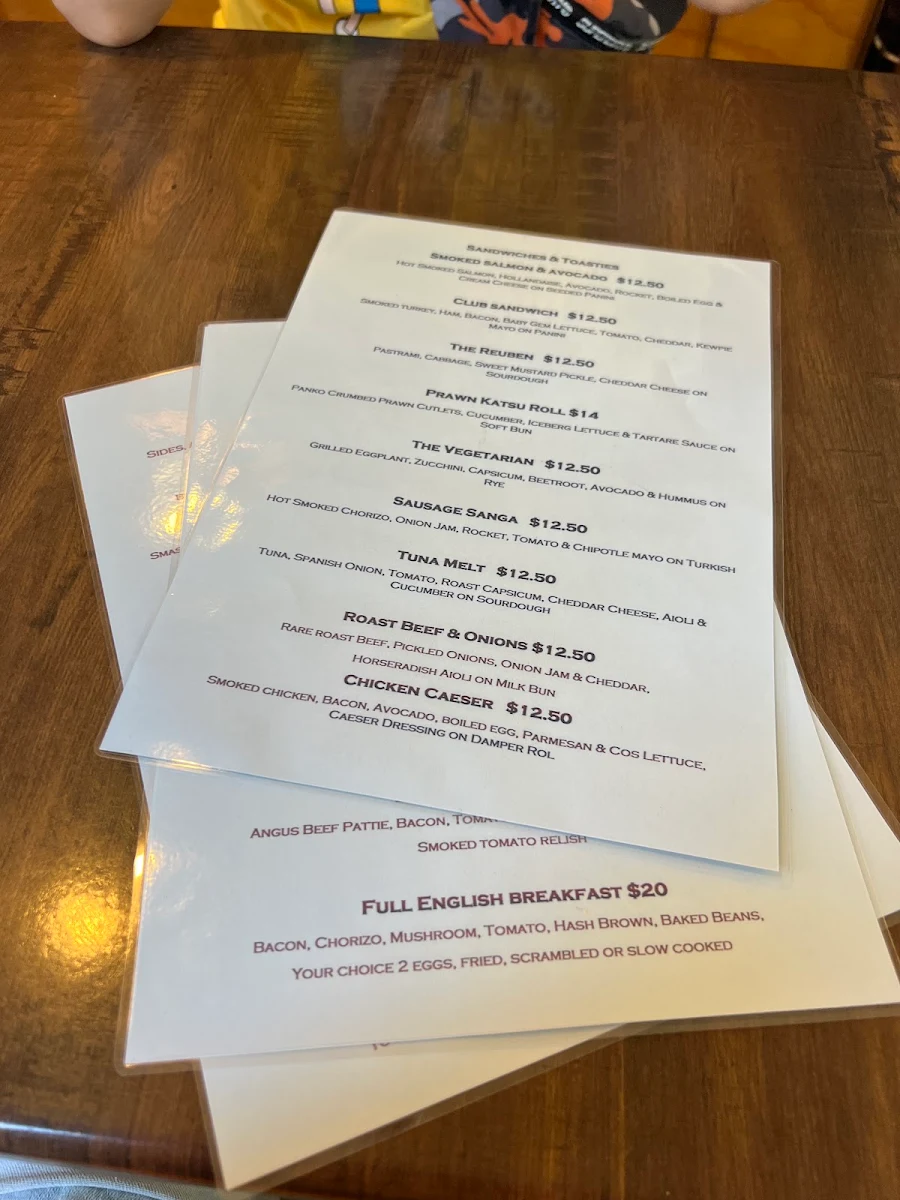 Menu, The BnG Cafe