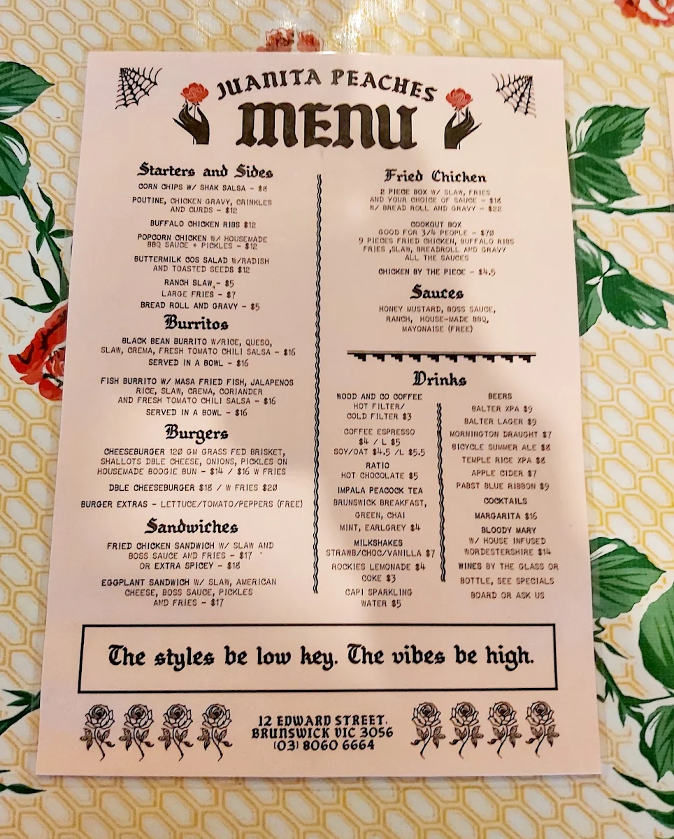 Menu, All Day Donuts