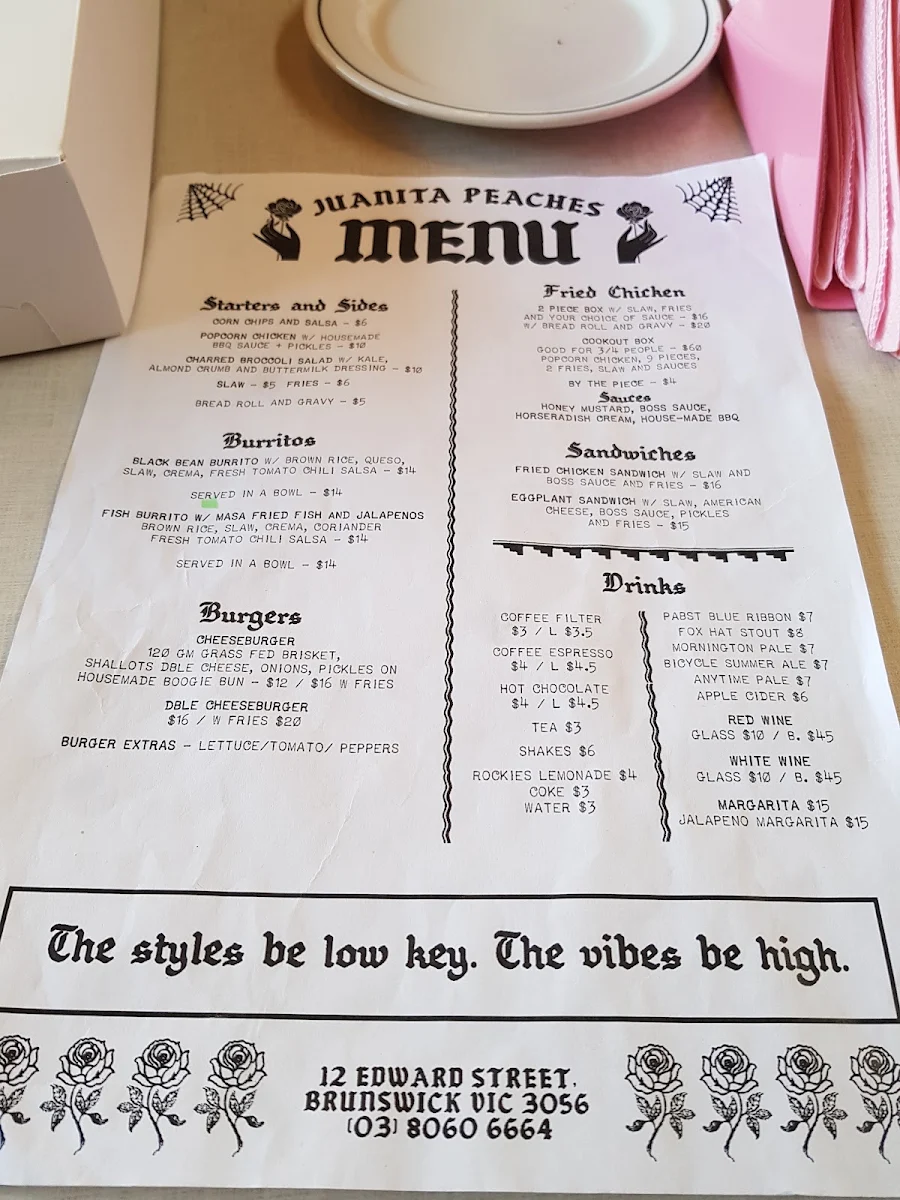 Menu, All Day Donuts