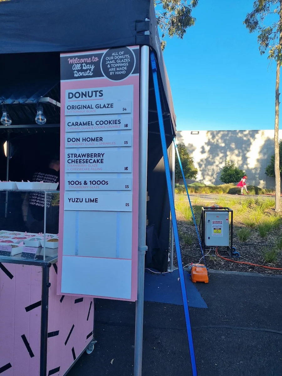 Menu, All Day Donuts