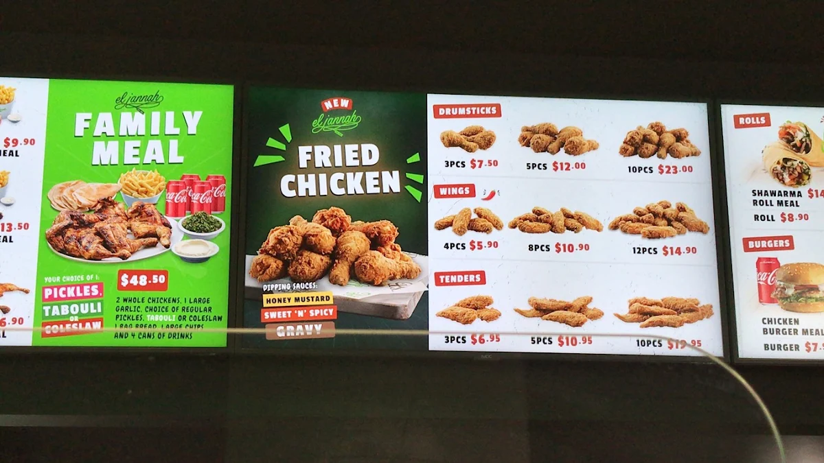 Menu, El Jannah Chicken Burwood