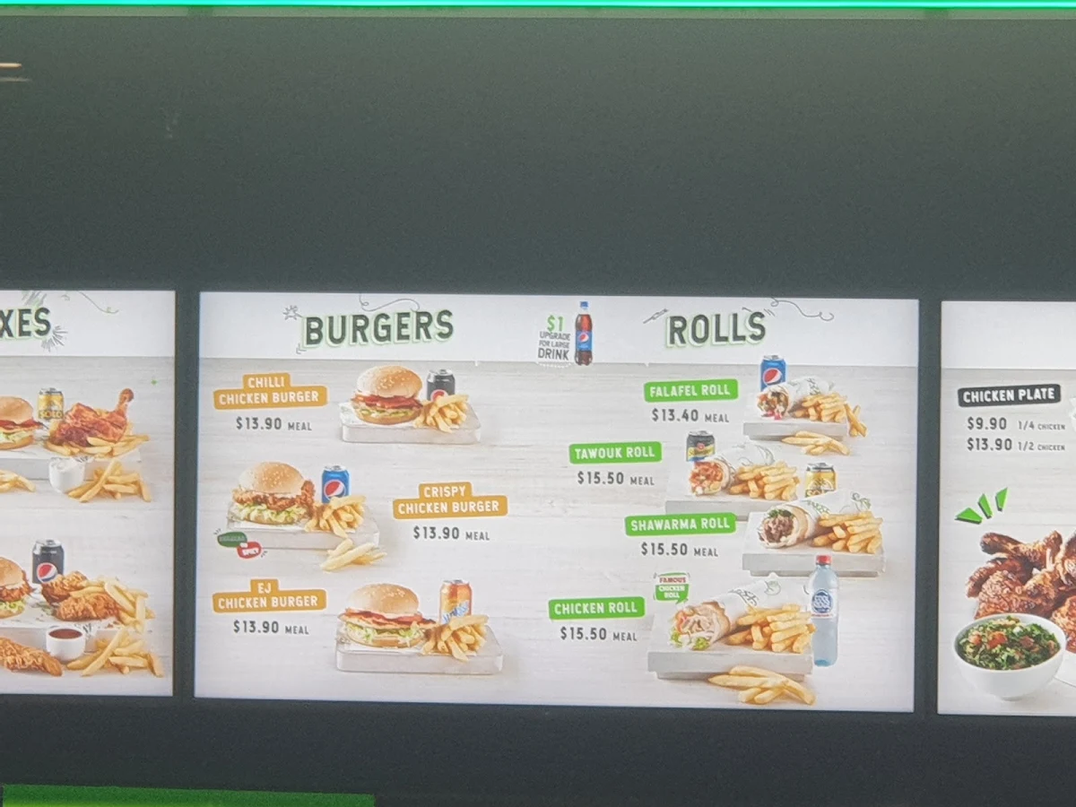 Menu, El Jannah Chicken Burwood