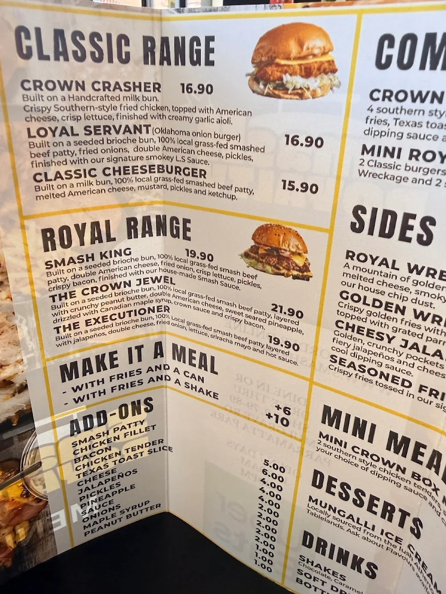 Menu, Smash Royalty