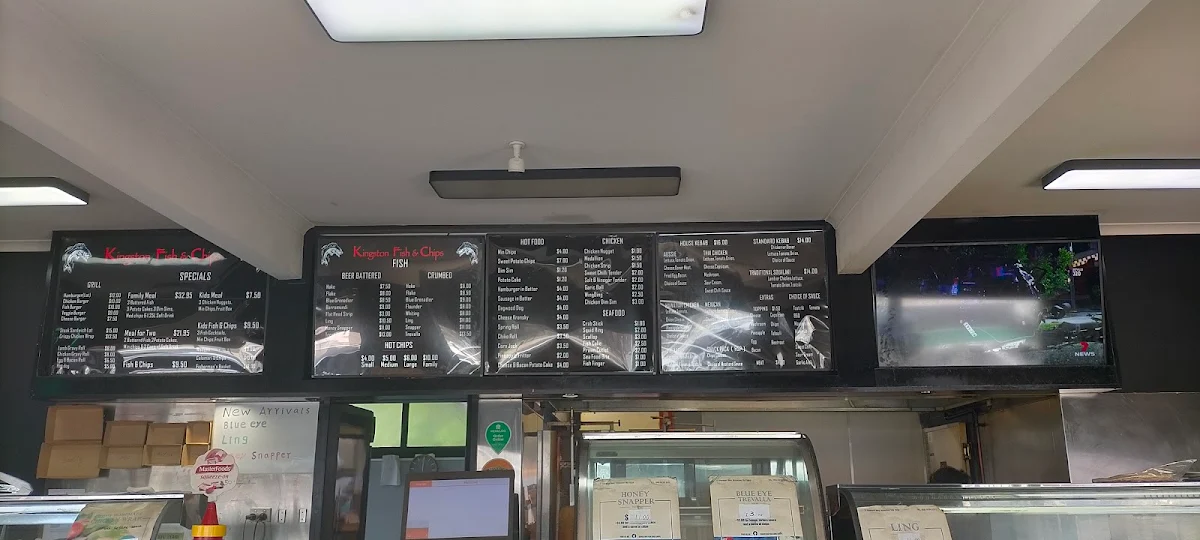 Menu, Kingston Fish & Chips