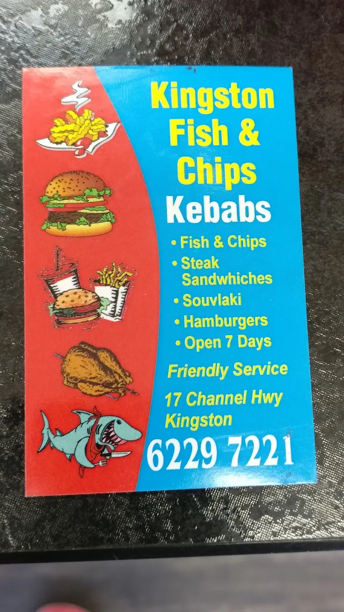 Menu, Kingston Fish & Chips