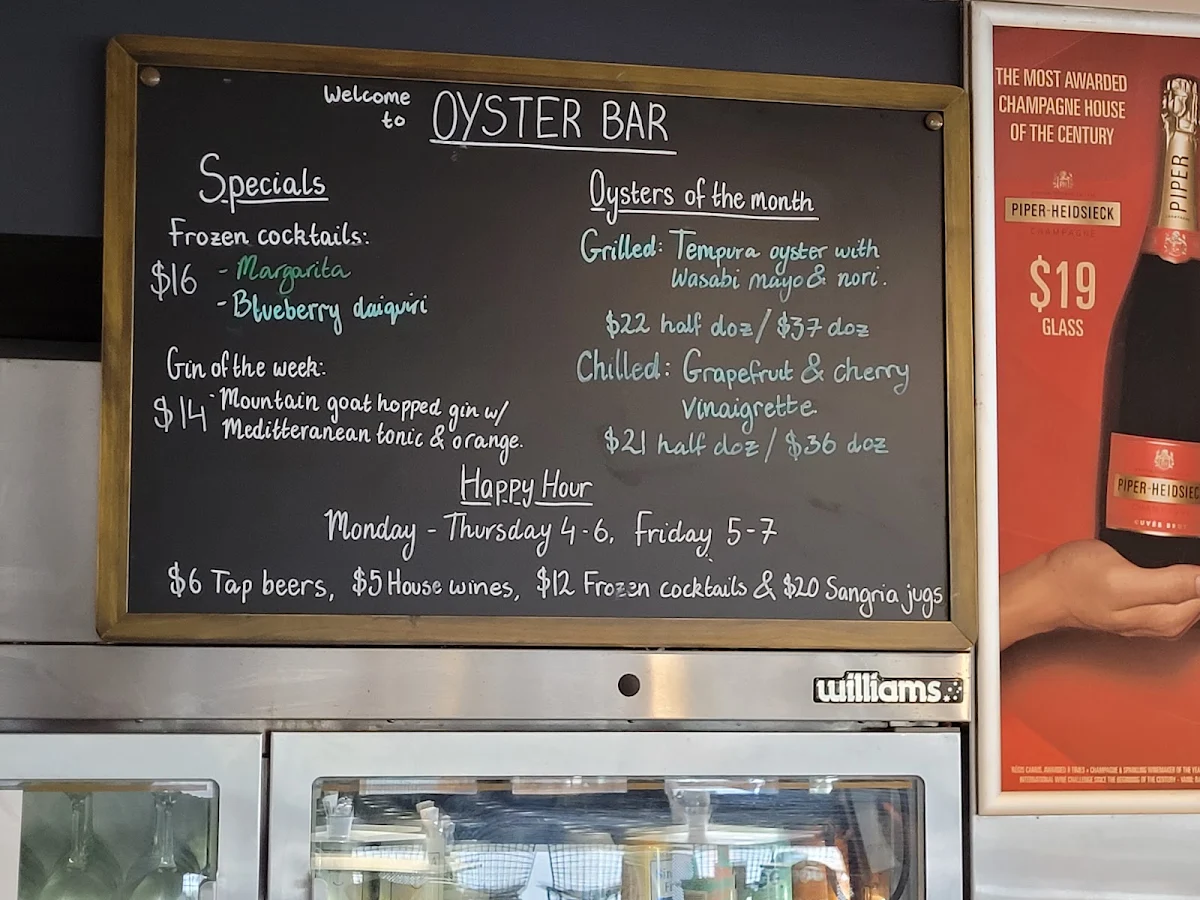 Menu, Oyster Bar