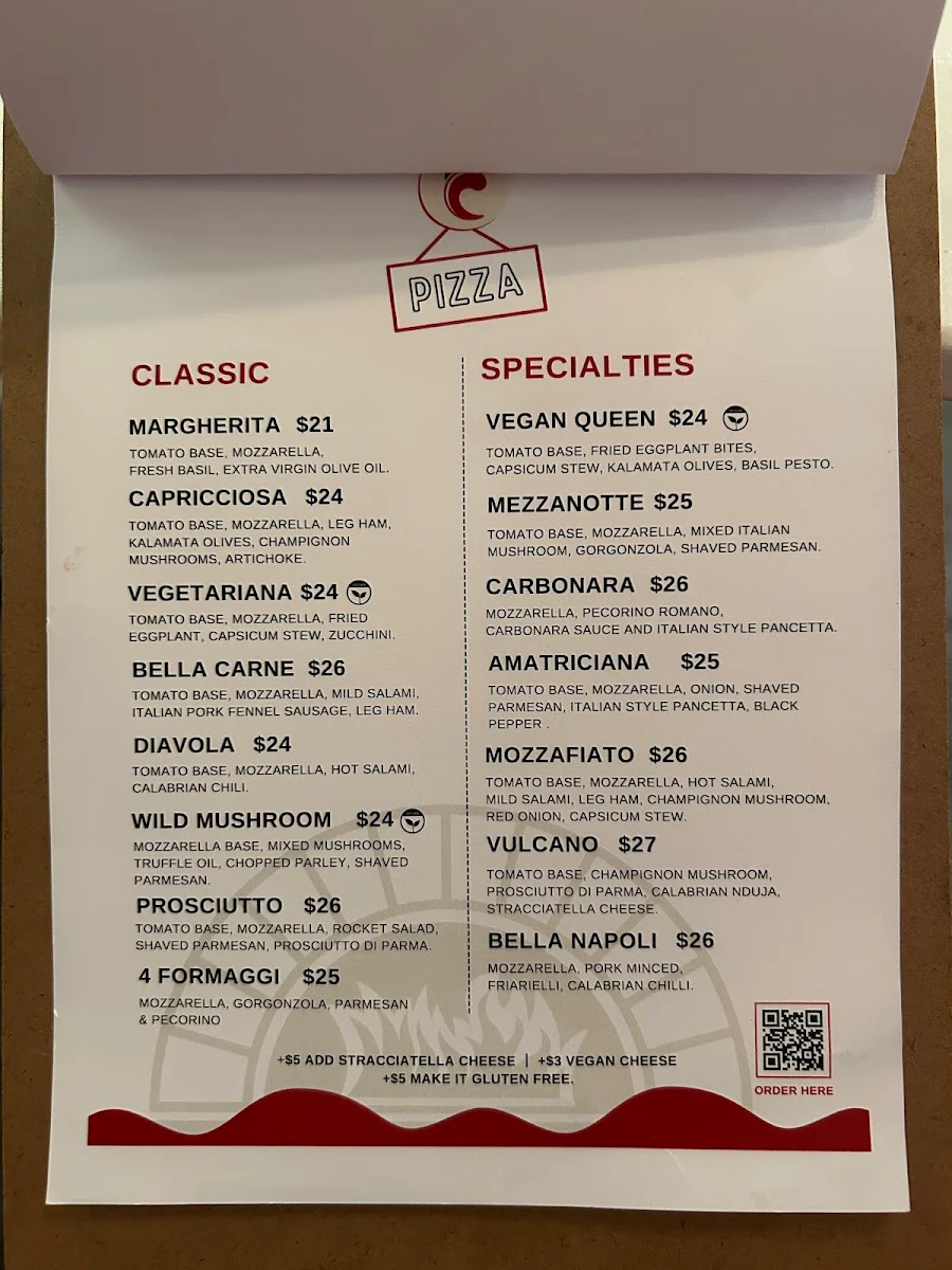 Menu, Crispy Italian Bar | Burleigh Heads