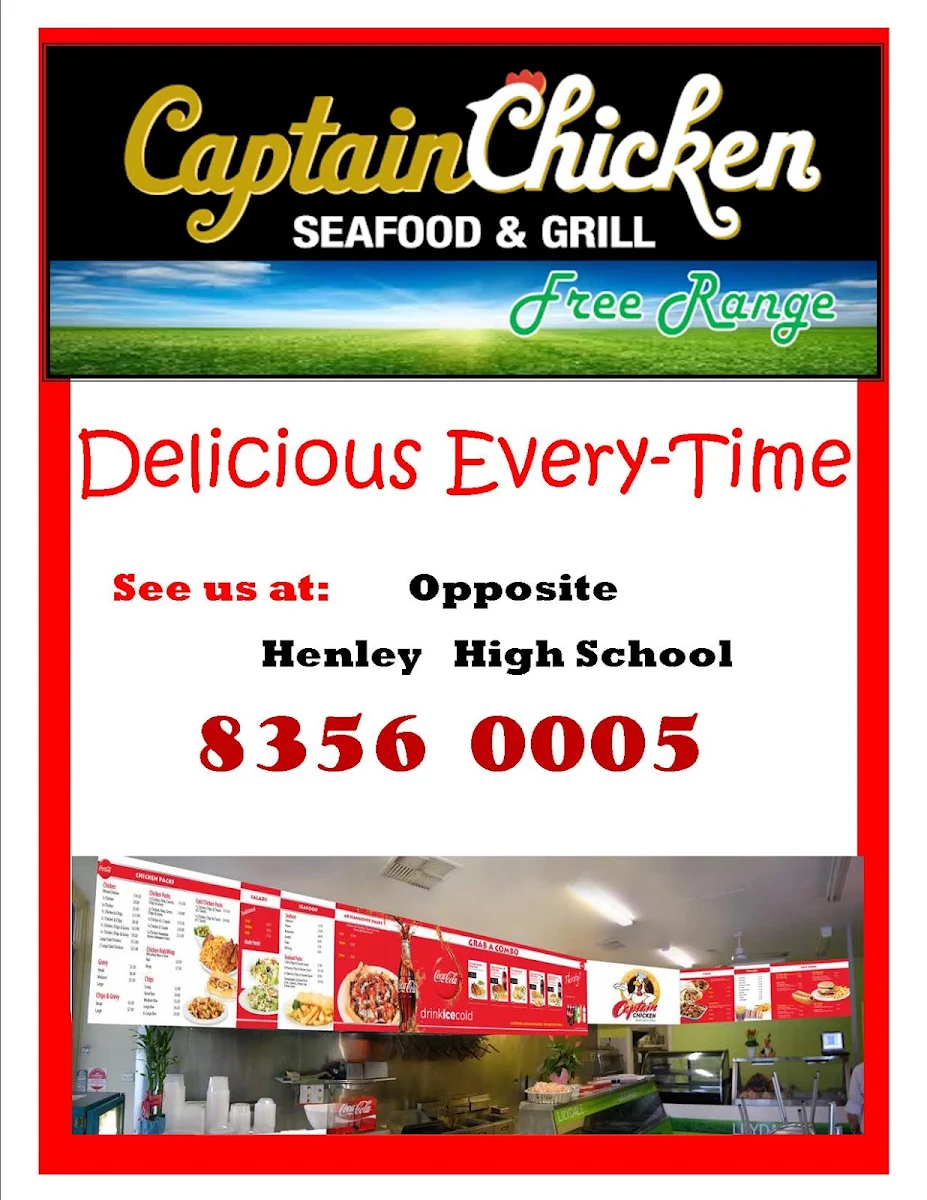 Menu, CAPTAIN CHICKEN & SEAFOOD HENLEY