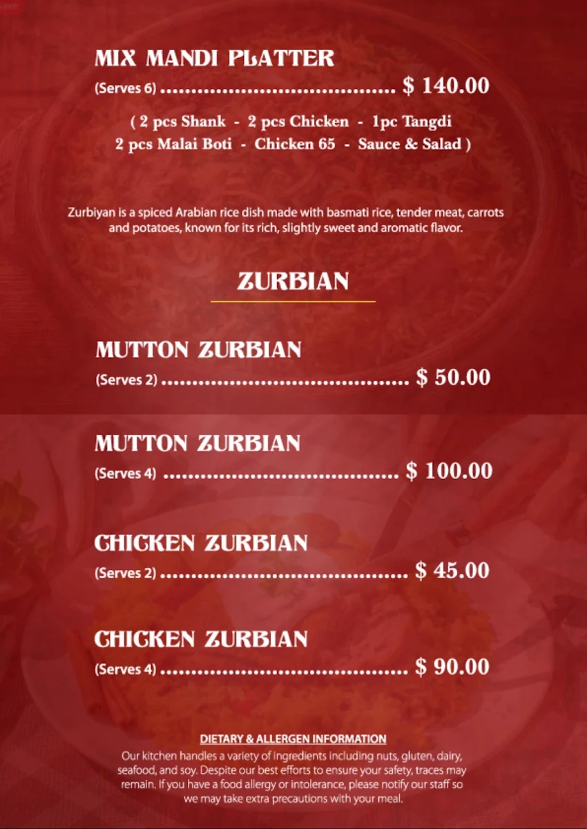 Menu, Deccan Flavours @Greenway