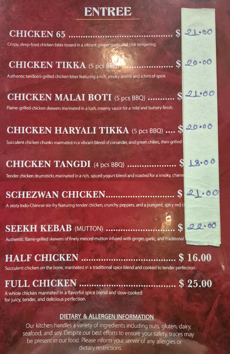 Menu, Deccan Flavours @Greenway