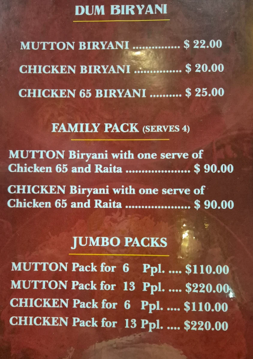 Menu, Deccan Flavours @Greenway