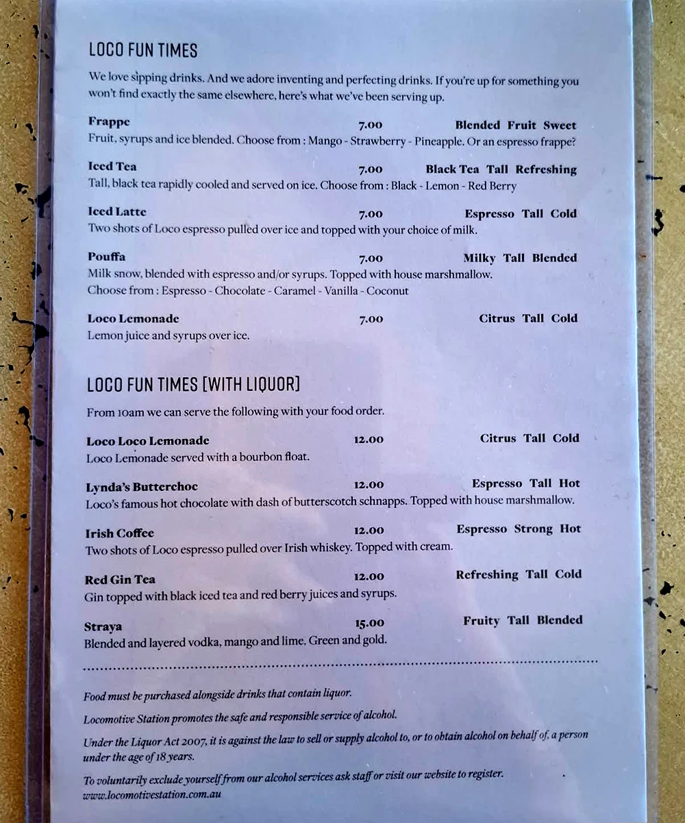 Menu, Locomotive Station