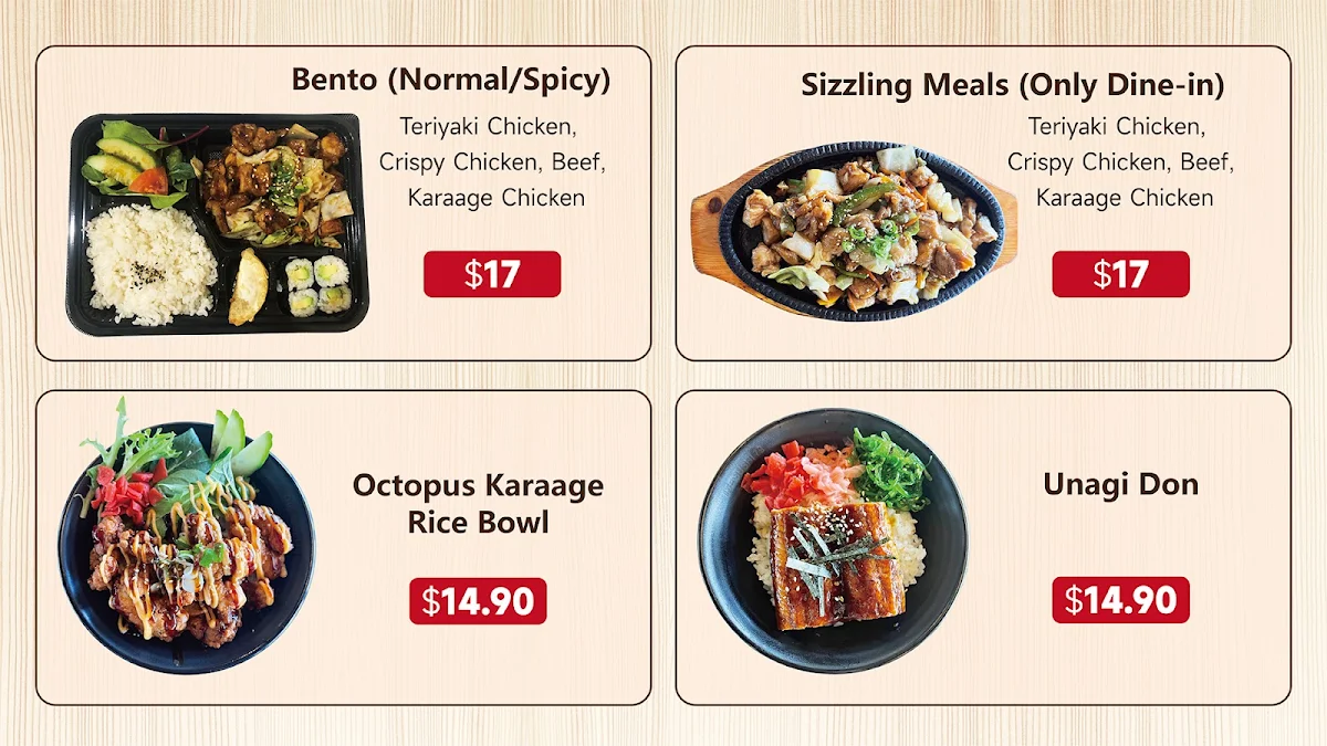 Menu, The Sushi 79 Redbank Plains